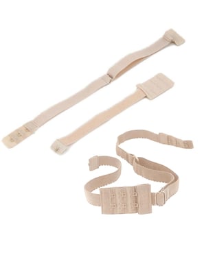 Women Adjustable Lace Bra Straps & Backless Bra Extension Accessories, Nude