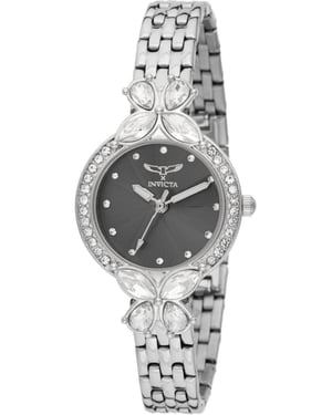Invicta Wildflower 69102 Dameshorloge - Quartz Uurwerk - Metaal met Zwarte Wijzerplaat - 30 mm