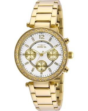 Invicta Angel 21387 Damklocka - Kvartsrörelse - Rostfritt Stål med Vit Urskiva - 36 mm
