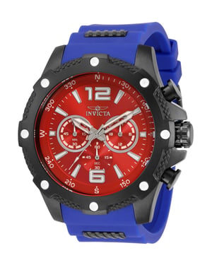 Invicta I-Force 34020 Herenhorloge - Quartz Uurwerk - Roestvrij Staal met Rode Wijzerplaat - 50 mm