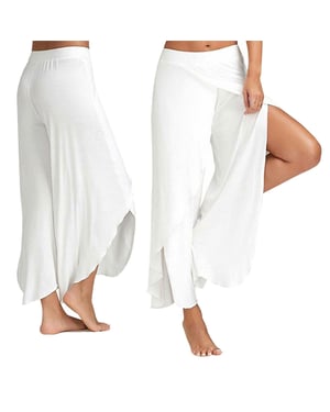 Women's Spandex Harem Yoga Pants Breathable Lounge Trousers, White