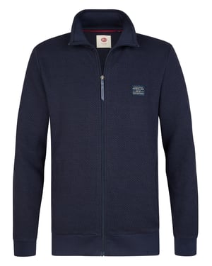 Petrol Industries - Heren Sweater met rits bij de kraag steelcrest - Blauw