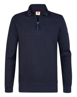 Petrol Industries - Heren Katoenen half-ziptrui forgecrest - Blauw