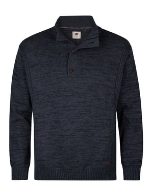 Petrol Industries - Heren Plus Size gemêleerde trui steelbridge - Blauw