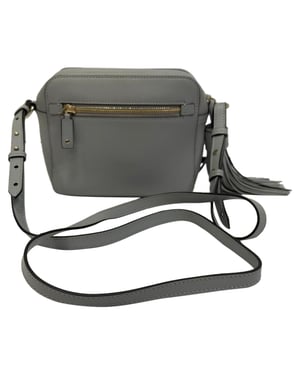 Anya Hindmarch Smiley Crossbody Bag in Grey Leather