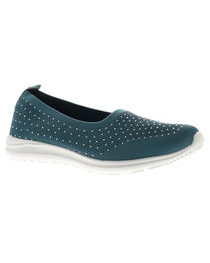 Platino Womens Flat Shoes Meryl Slip On teal