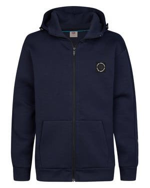 Petrol Industries - Jongens Scuba hoodie met rits staal - Blauw