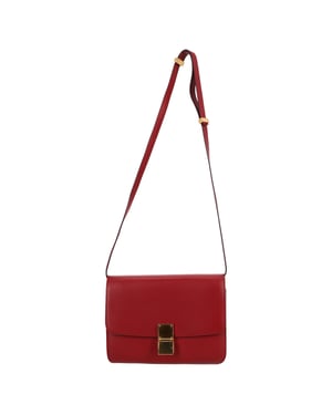 Celine Medium Classic Box schoudertas in bordeauxrood kalfsleer