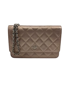 Chanel WOC Wallet on Chain Rosé Metallic Mesh Effect