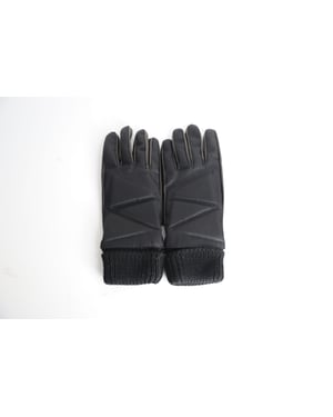 Bottega Veneta Zig Zag Two-Tone handschoenen in zwart nylon en leer