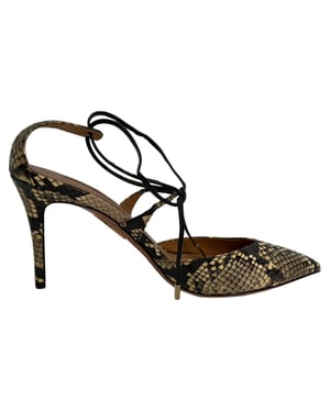 Aquazzura Snakeskin-Effect Self-Tie Pumps in Multicolor Leather
