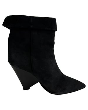 Isabel Marant Pointed-Toe Ankle Boots in Black Suede