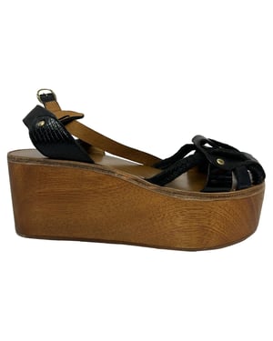 Isabel Marant Étoile Zia Wedge Sandals in Black Leather