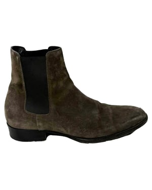 Saint Laurent Wyatt Chelsea Ankle Boots in Brown Suede