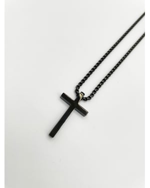 Cross Pendant Necklace in Black