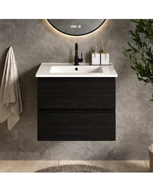 Mirlux Badkamermeubel norvi 60 cm eiken witte wastafel