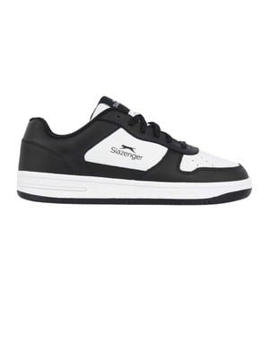 Slazenger Kinder Toren Leren Platte Sneakers (Zwart/Wit)