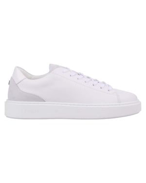 Lavair Heren Luna Logo Leren Trainers (Wit/Grijs)