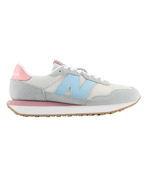 New Balance Dames 237 Classic suède sneakers (Wit/blauw/roze)