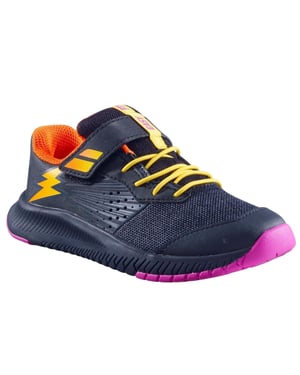Babolat Kinder/Kinder Lightning Bolt Leren Klittenband Tennisschoenen (Zwart)