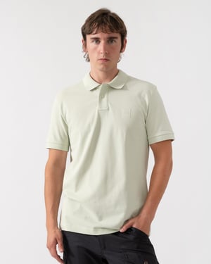 Short Sleeve Logo Detail Polo Shirt in Pale Green