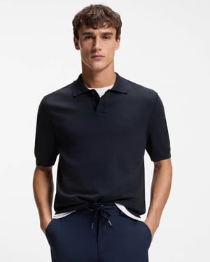 Asac_P Korte Mouw Polo Shirt in Donkerblauw