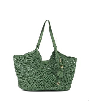 Dune Accessories Dewdrop - Raffia Logo Shoulder Bag