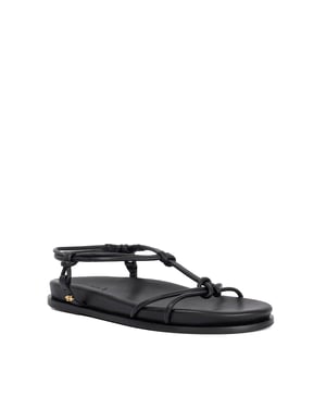 Dune Ladies Launa - Leather Knotted Strap Flat Sandals