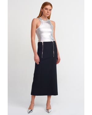Hoge Taille Midi Pantalonrok