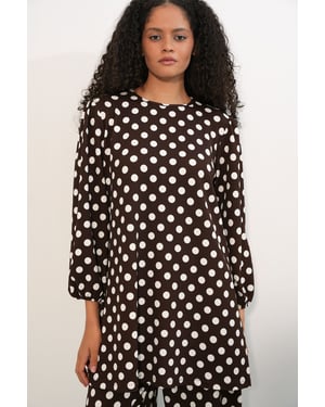Gelaagde Lange Mouwen Tuniek en Wijd Been Broek Set