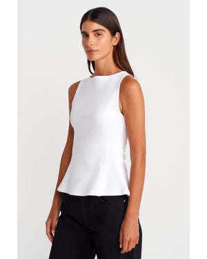 Aansluitende Mouwloze Peplum Blouse