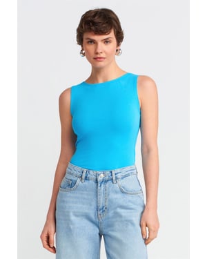 Mouwloze Slim-Fit Bootnek Blouse
