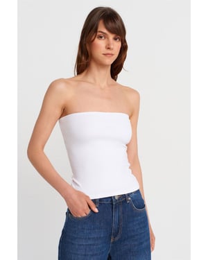 Strapless Slim-fit Jersey Blouse