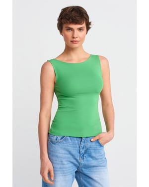 Mouwloze Slim-Fit Boot Hals Blouse