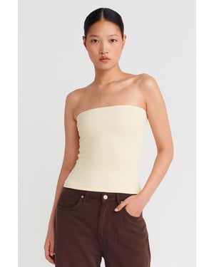 Strapless Slim-fit Jersey Blouse