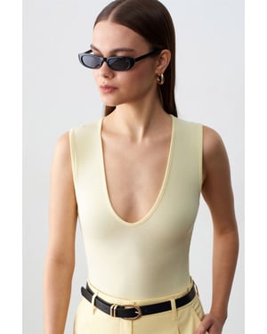 Mouwloze Slim-Fit U-Hals Bodysuit