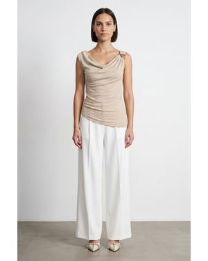 Mouwloos Cowl Neck Shell Top