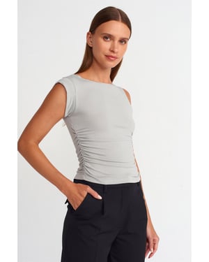 Mouwloze Boot-Hals Slim-fit Blouse