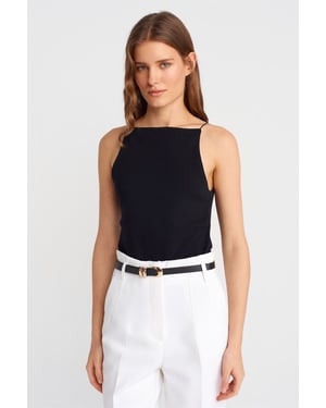 Slim-Fit Halterhals Jersey Blouse