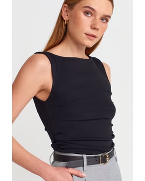 Mouwloze Boothals Jersey Blouse