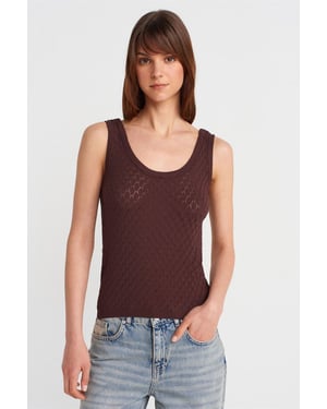 Getextureerde Geribbelde Mouwloze Blouse