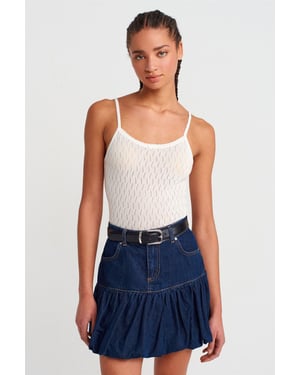 Gelaagde Crop Cami Blouse met Strikdetail
