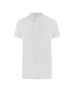 Witte Poloshirt Met Logo Van Een Ijsbergdriehoek