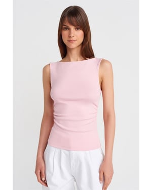 Mouwloze Bootlijn Jersey Blouse