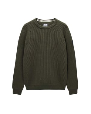 Weekend Offender Heren Morello Ribgebreide Trui (Groen)