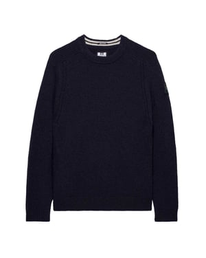 Weekend Offender Heren-sweater van wolmix uit Zagreb (Marine)