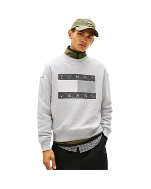 Tommy Jeans Heren Monochroom Sweatshirt (Grijze Heide)
