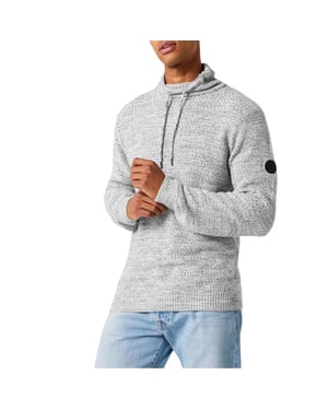 Firetrap Heren Marl Koehals Trui (Grijze Mergel)