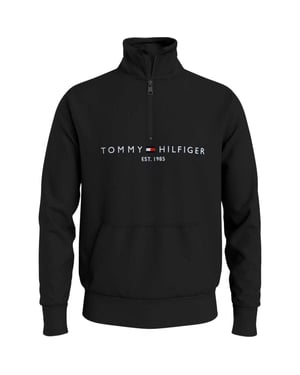 Tommy Hilfiger Sweatshirt met ronde hals en logo voor heren (Zwart)
