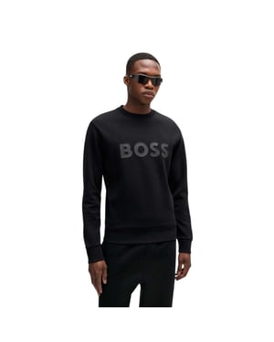 Boss Heren Wordmark Crew Neck Sweatshirt (Zwart)